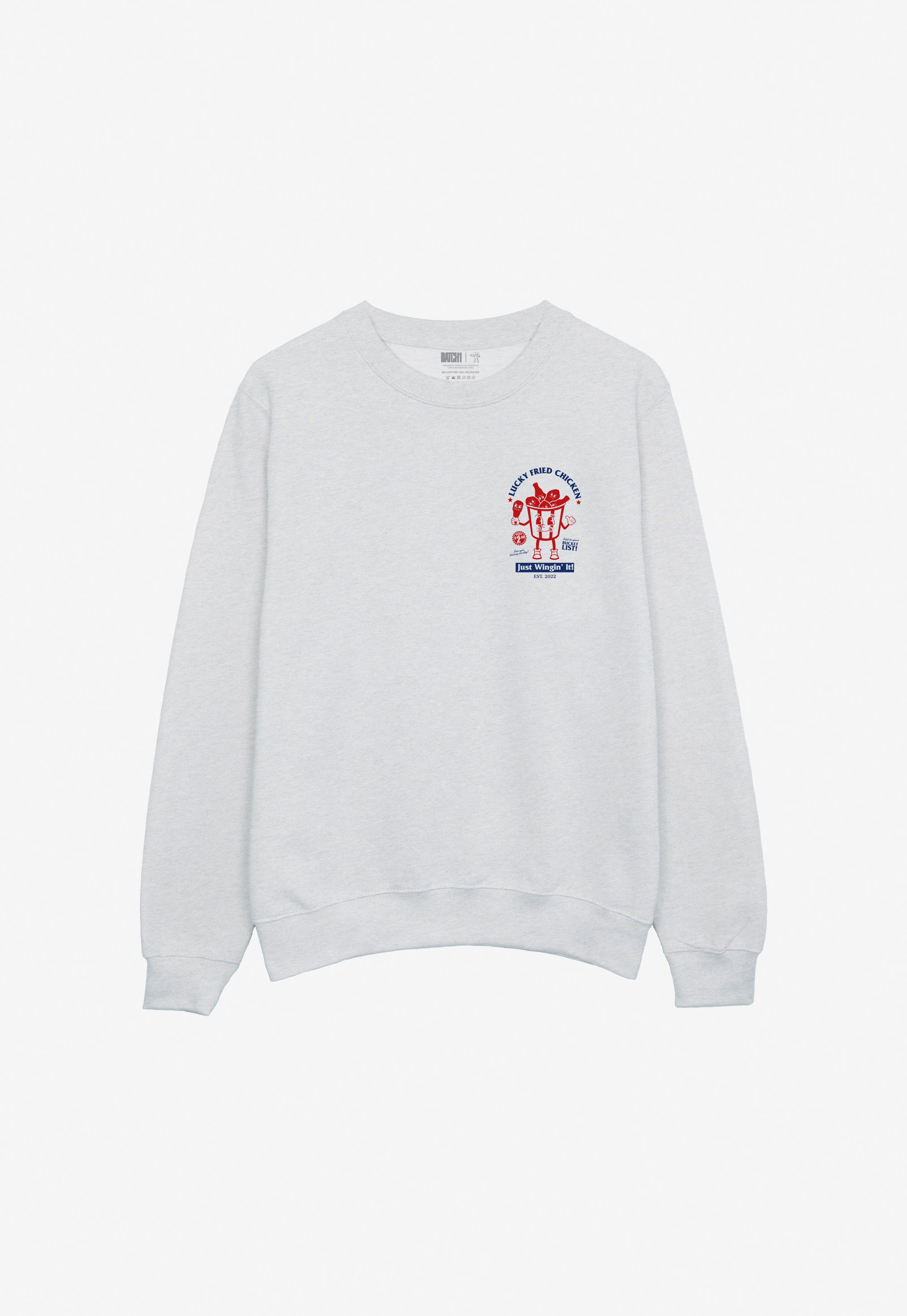 Lucky Fried Chicken Sweatshirt in Ash