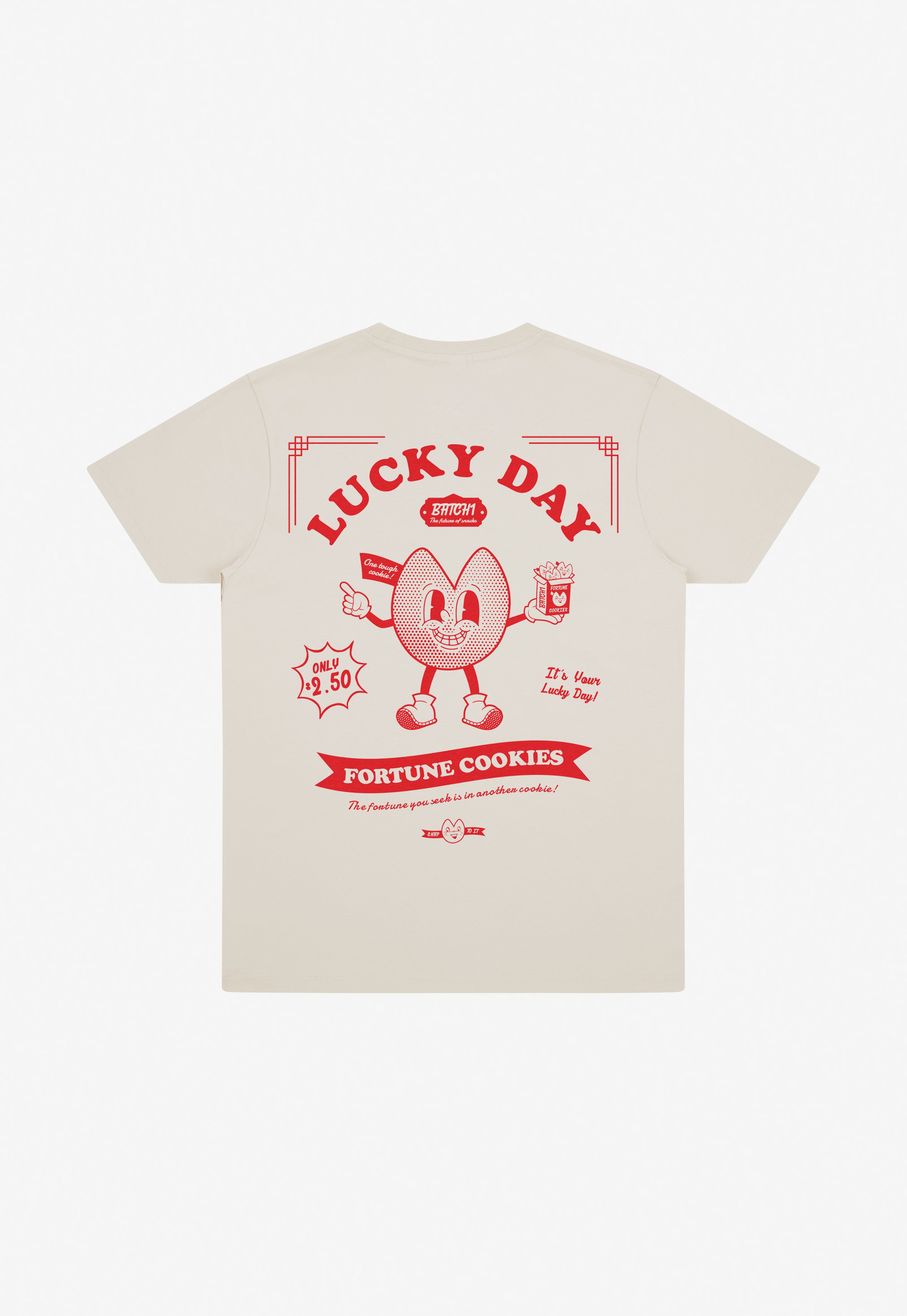 Lucky Day Fortune Cookie T-Shirt in Sand