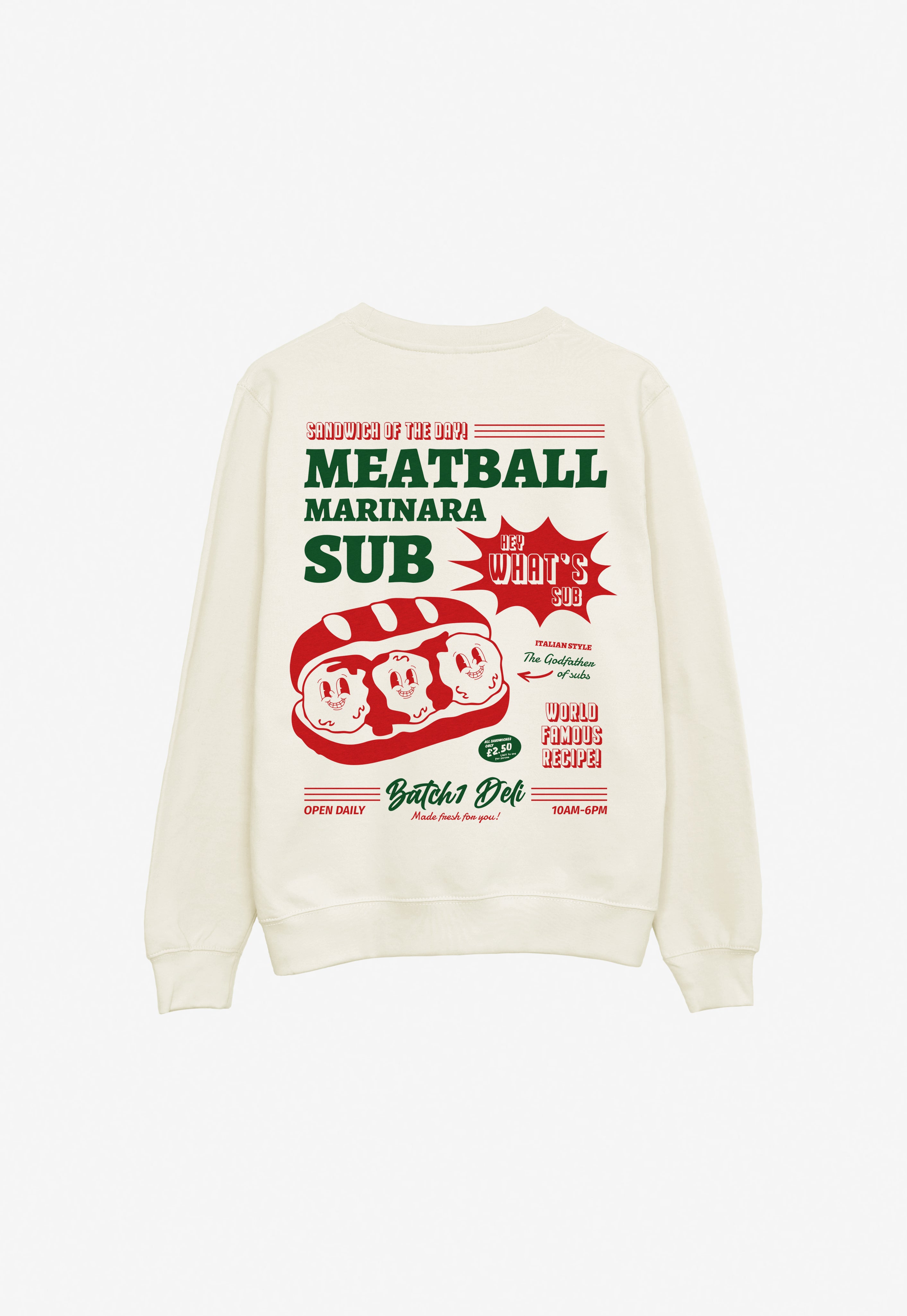 Meatball Sub Sweatshirt In Vanilla