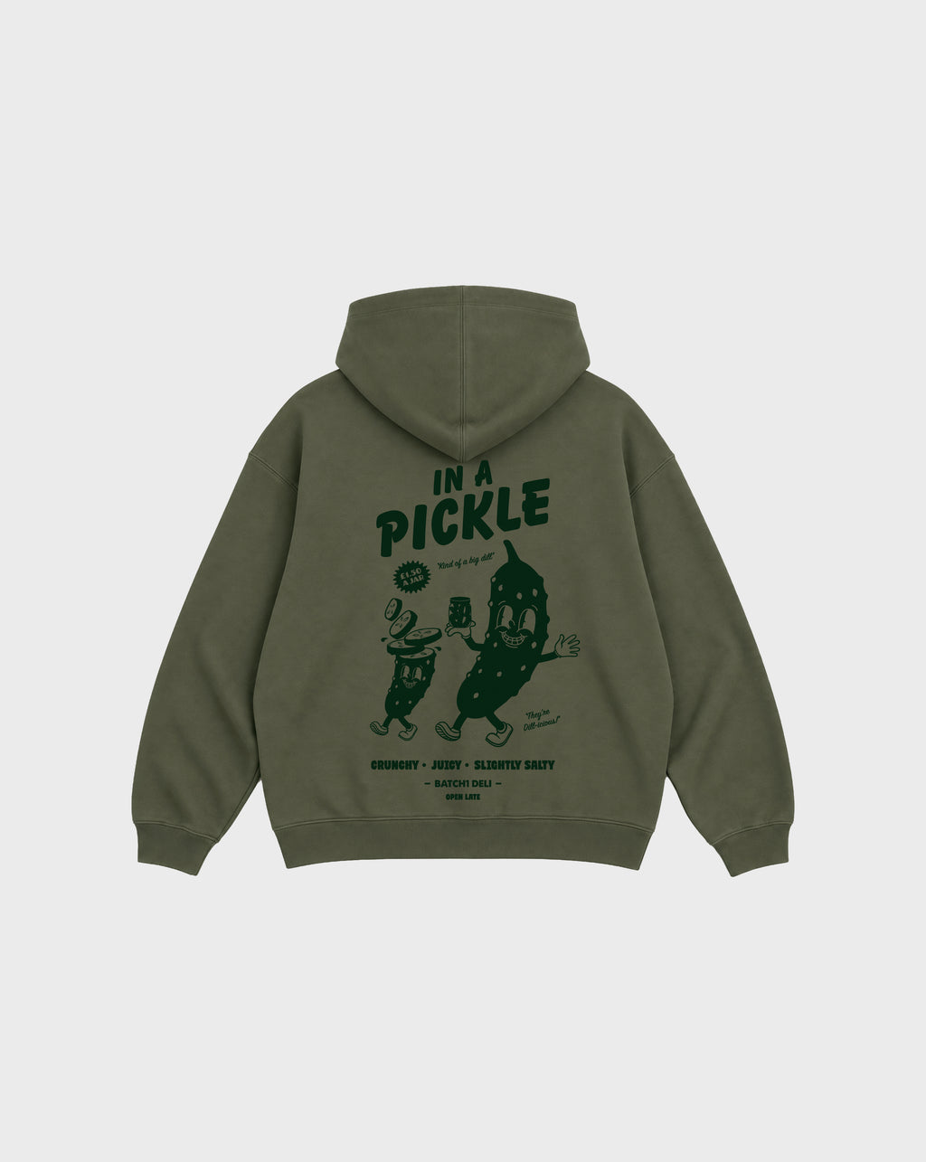 In a Pickle Oversized Hoodie in Olive