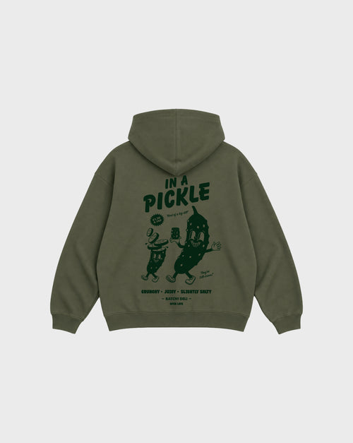 In a Pickle Oversized Hoodie in Olive