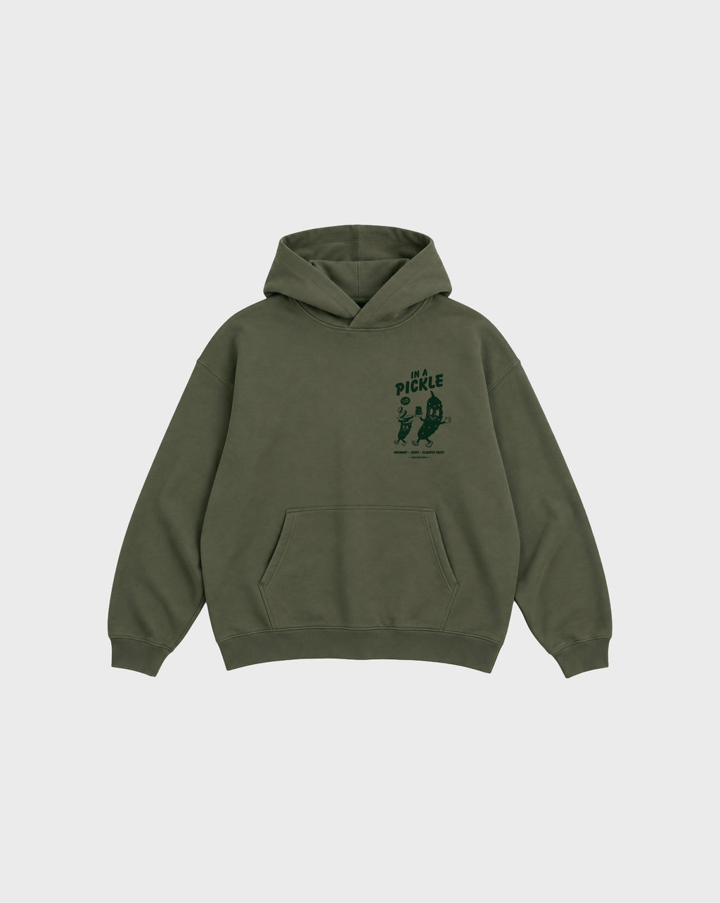 In a Pickle Oversized Hoodie in Olive