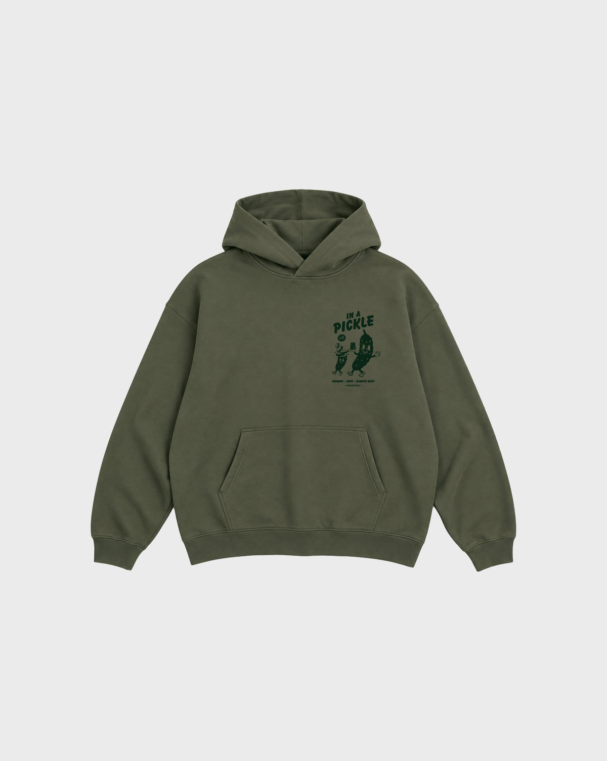 In a Pickle Oversized Hoodie in Olive