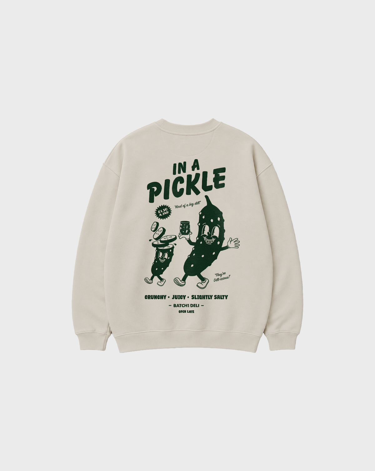In a Pickle Oversized Sweatshirt in Stone