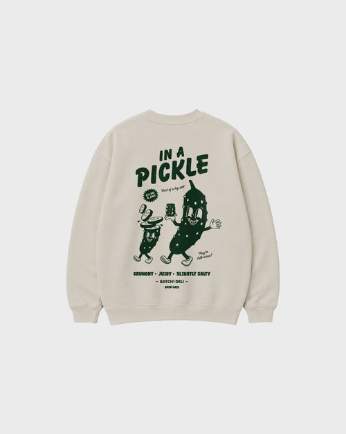 In a Pickle Oversized Sweatshirt in Stone