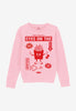 Kids pink sweatshirt with eyes on the fries and fries character print 
