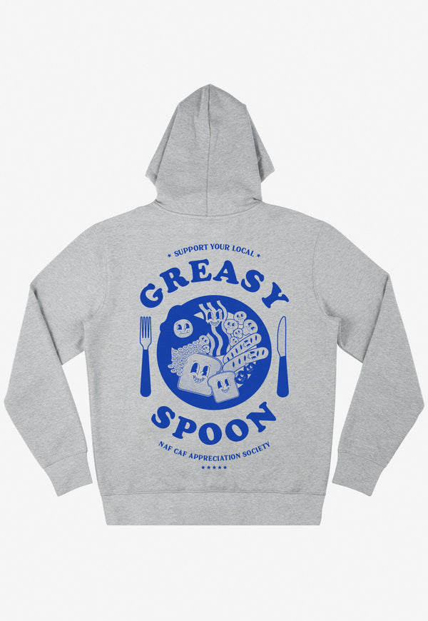 Greasy Spoon Graphic Hoodie in Grey