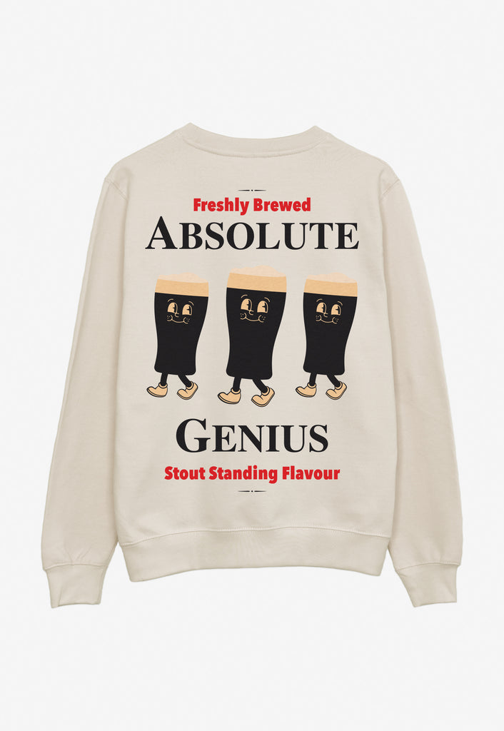 absolute genius slogan back print oversized sweatshirt