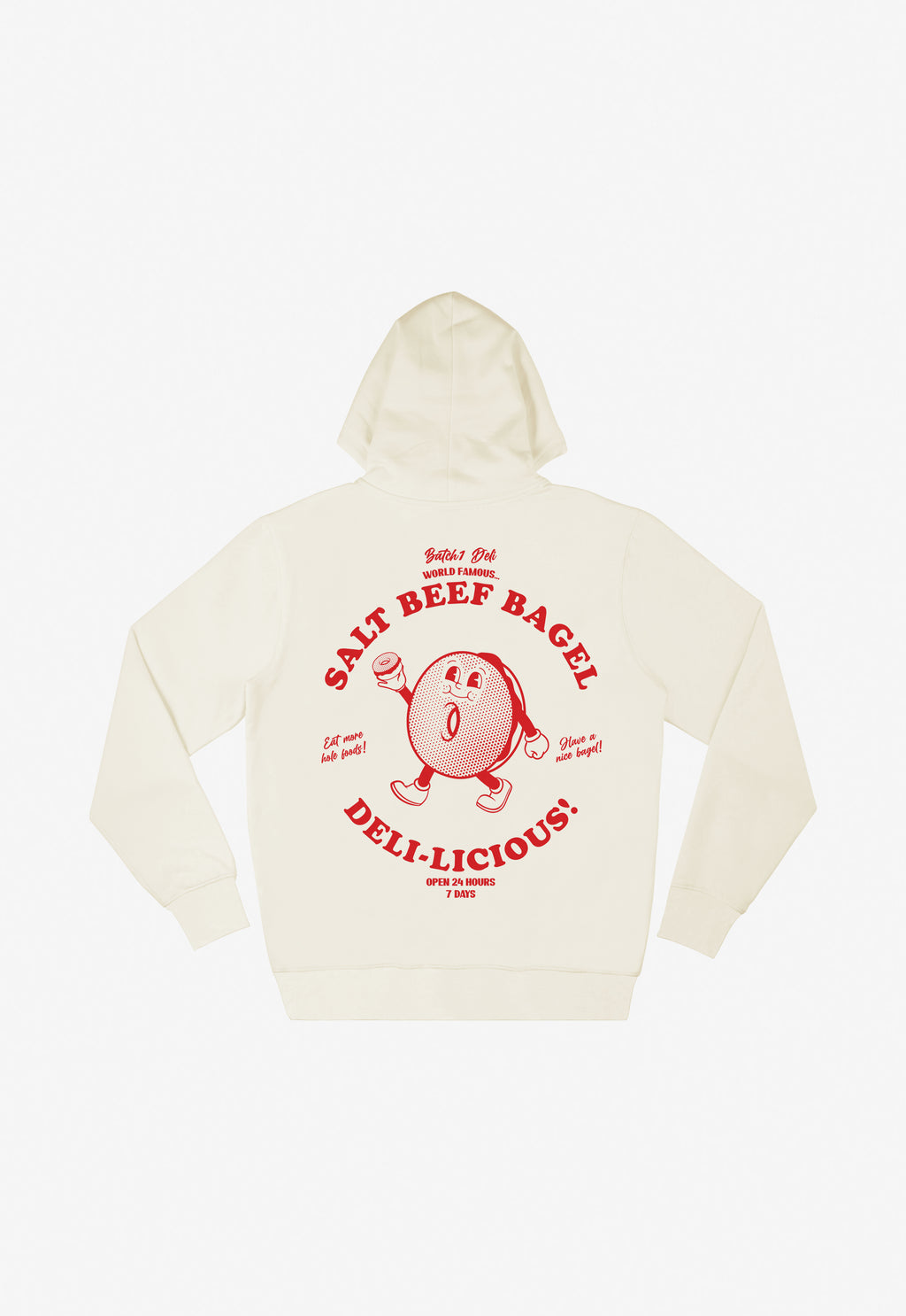 Salt Beef Bagel Hoodie in Vanilla