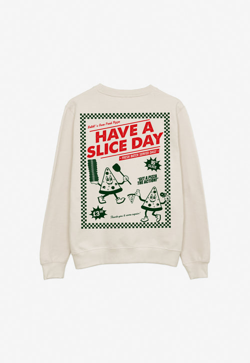 Have A Slice Day Sweatshirt in Sand