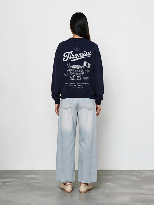 Tiramisu Oversized Sweatshirt in Navy