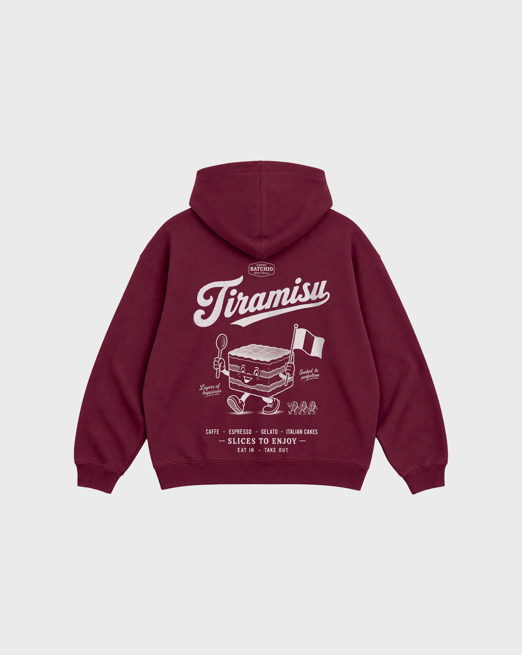 Tiramisu Oversized Hoodie in Burgundy