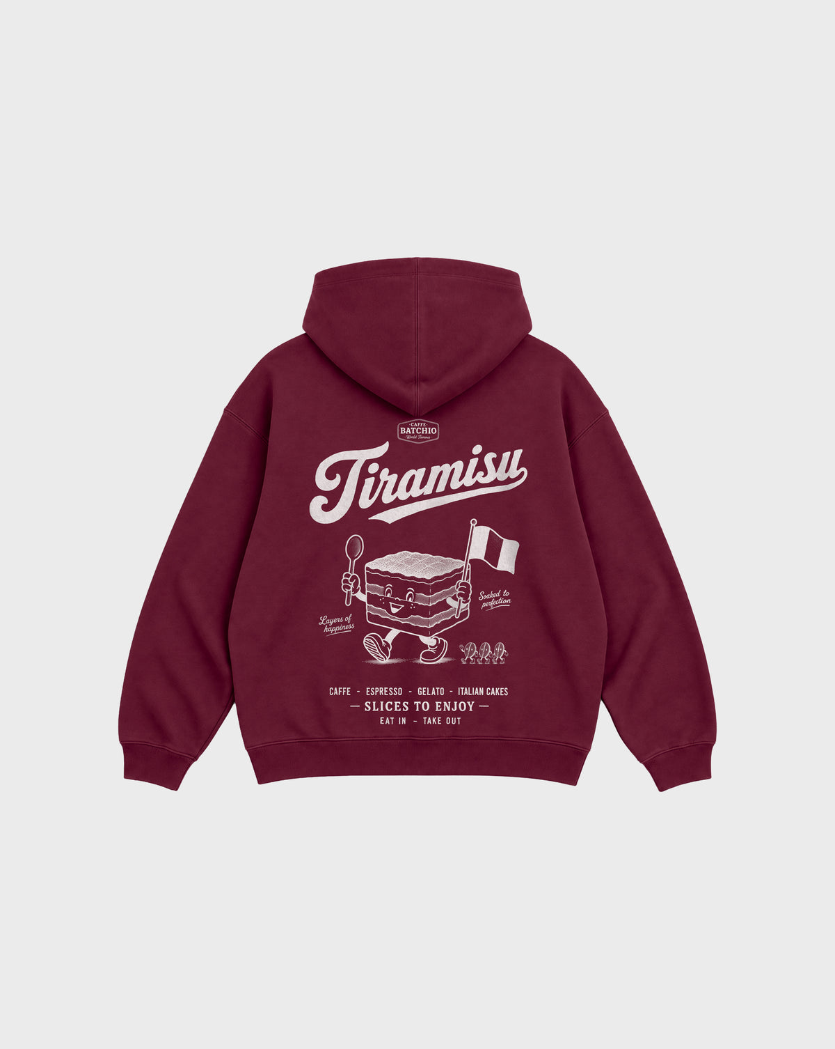Tiramisu Oversized Hoodie in Burgundy