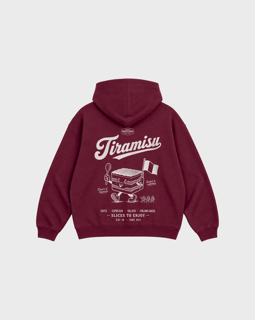Tiramisu Oversized Hoodie in Burgundy
