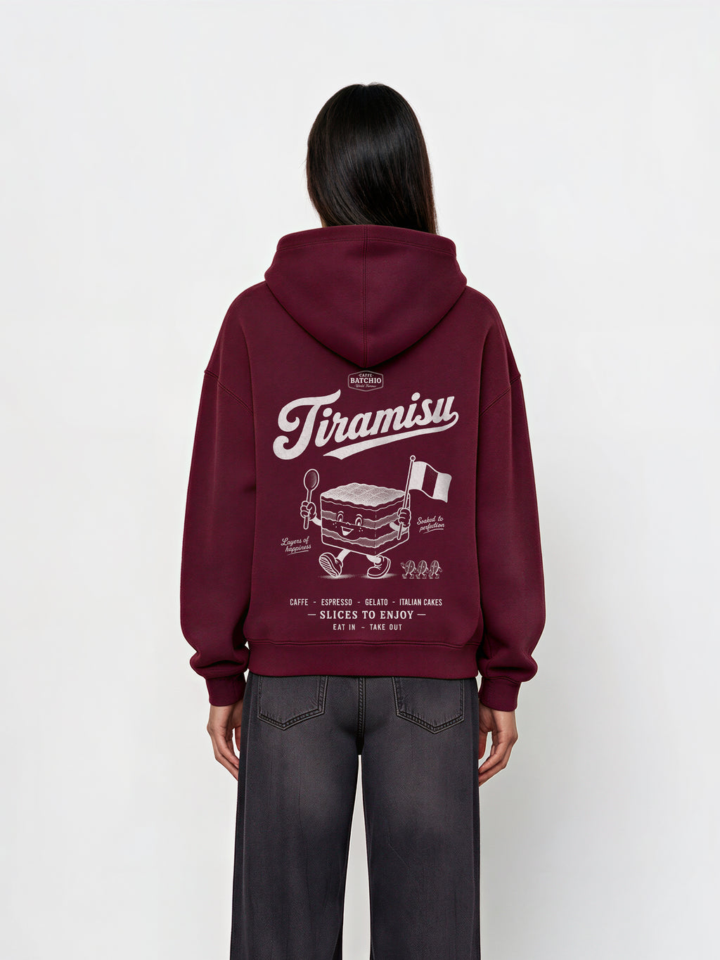 Tiramisu Oversized Hoodie in Burgundy