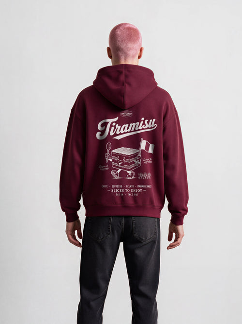 Tiramisu Oversized Hoodie in Burgundy