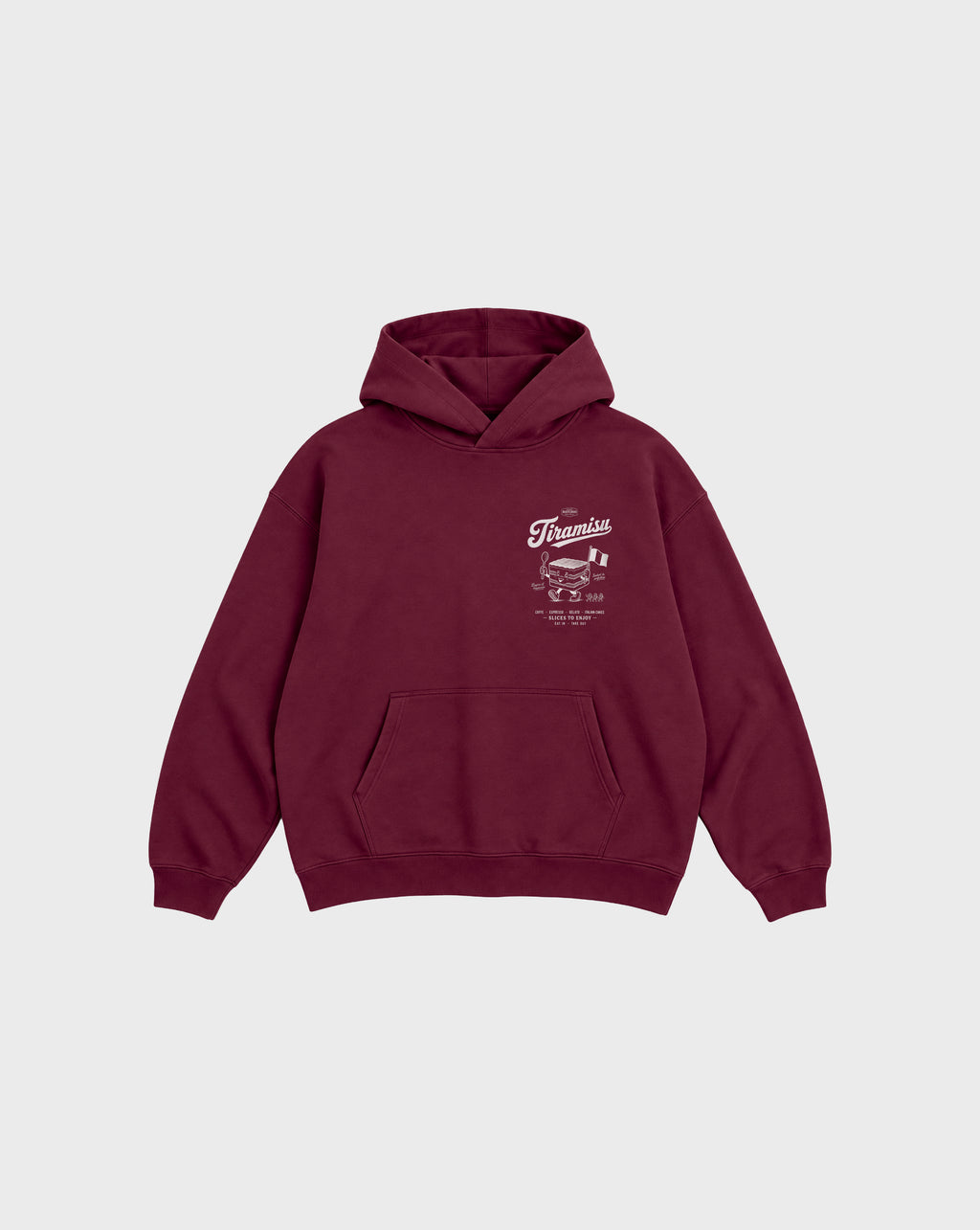 Tiramisu Oversized Hoodie in Burgundy