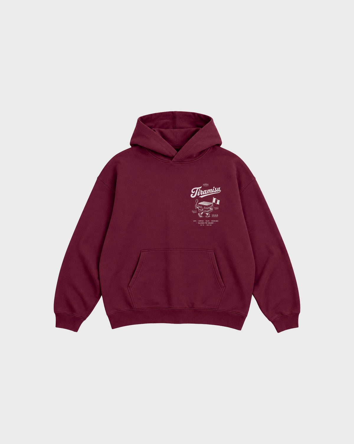 Tiramisu Oversized Hoodie in Burgundy