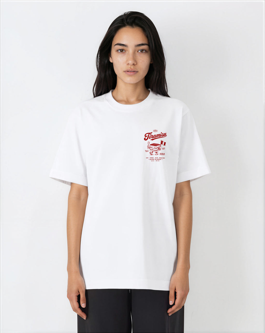 Tiramisu Graphic T-Shirt in White