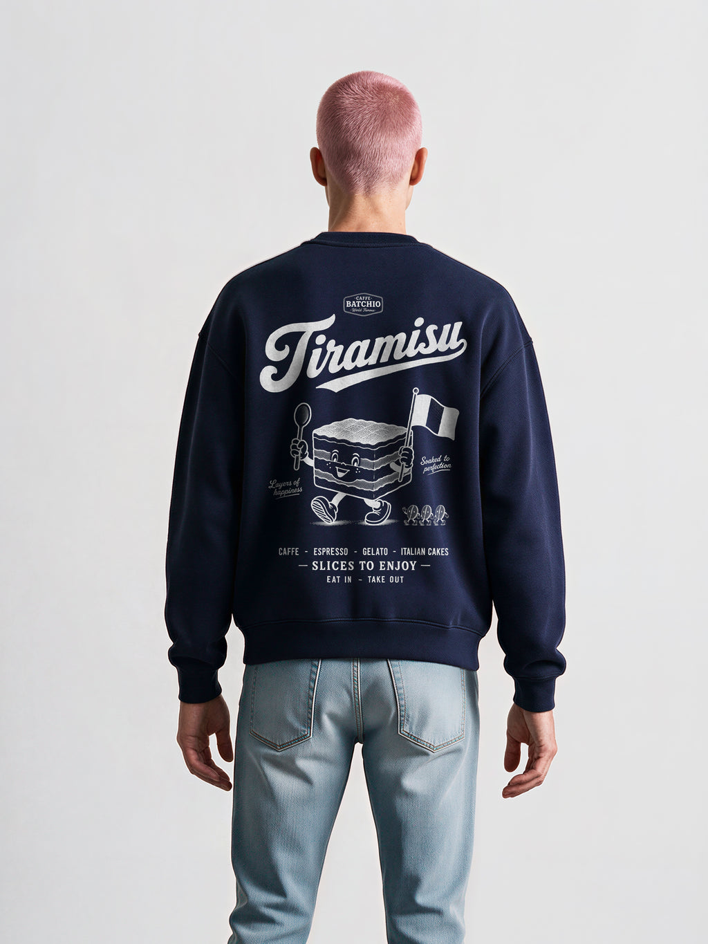 Tiramisu Oversized Sweatshirt in Navy