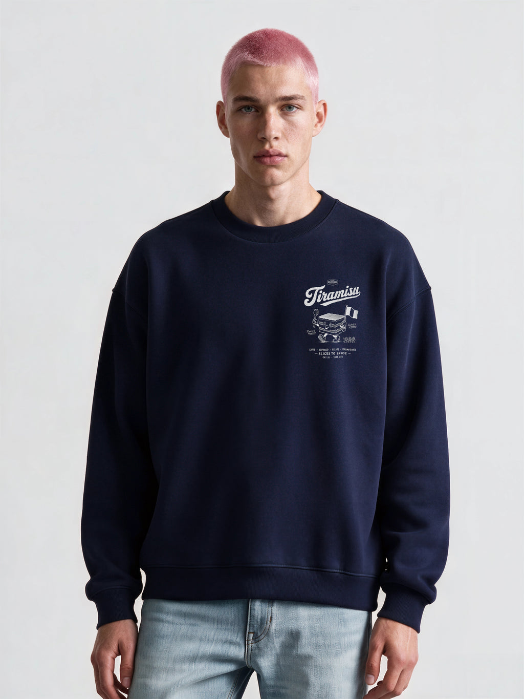 Tiramisu Oversized Sweatshirt in Navy