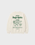 Hugo Spritz Ivory oversized sweatshirt with large green cocktail and elderflower graphic on the back