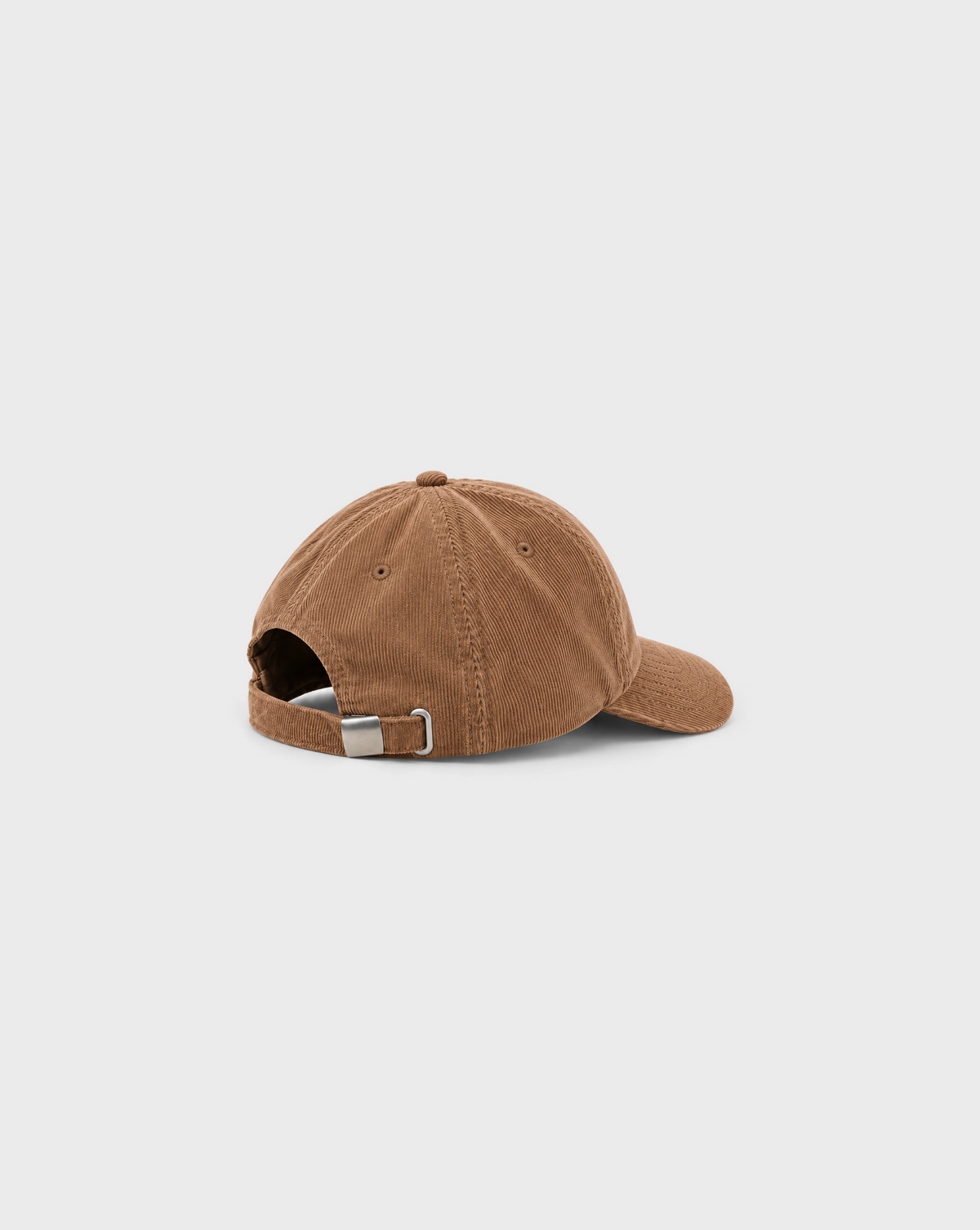 Pint Please Cord Cap in Camel, unprinted side view showing cord texture and curved peak