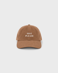 Pint Please Cord Cap in Camel, front view with small white PINT PLEASE lettering