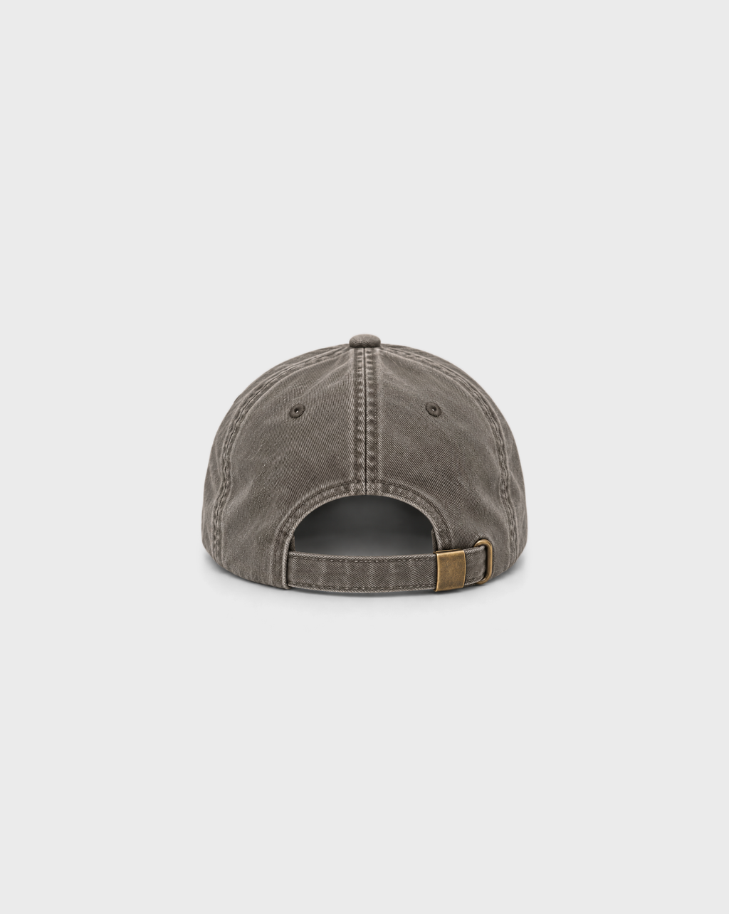 Ssh Hungover - Washed Brown Cap, unprinted back view showing adjustable strap and metal buckle