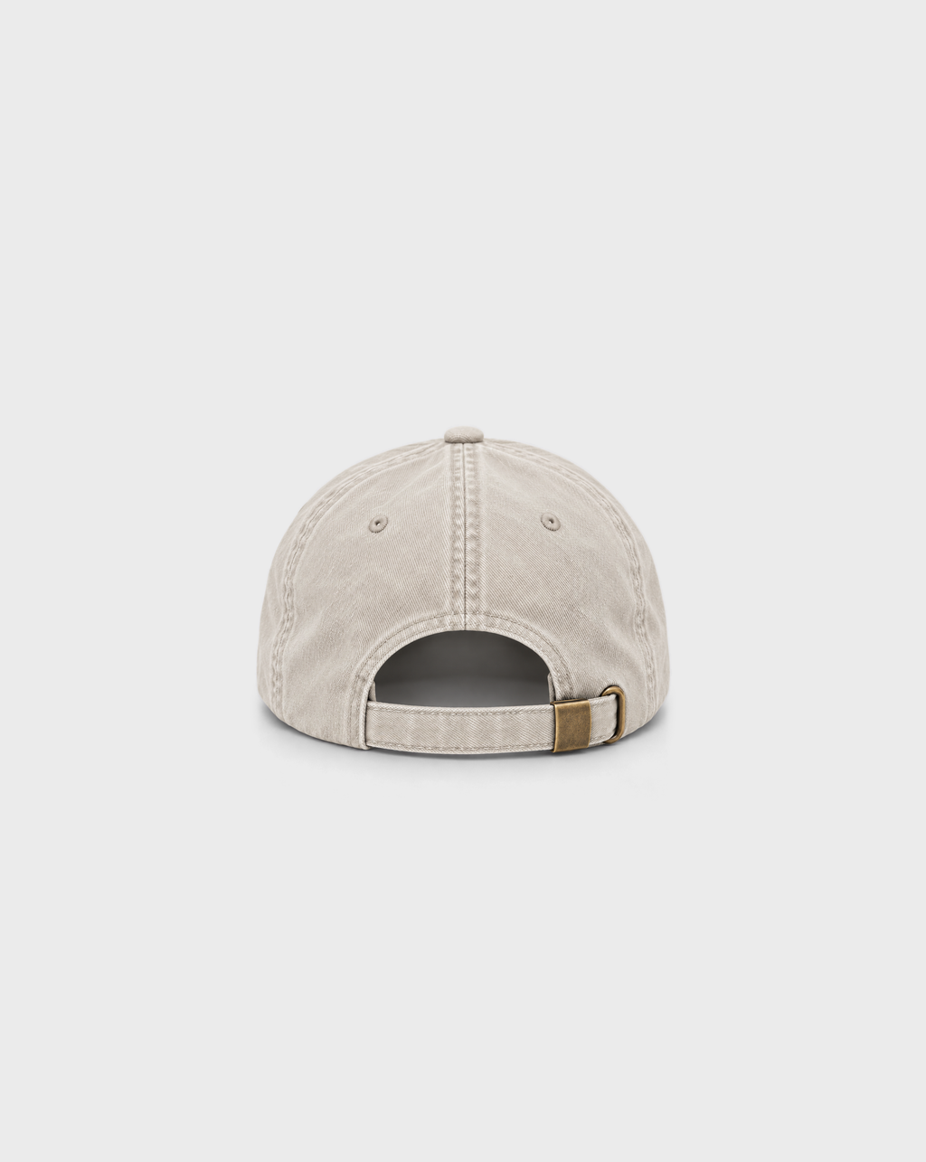 Tequila Club - Washed Ivory Cap, unprinted back view showing adjustable strap and metal buckle