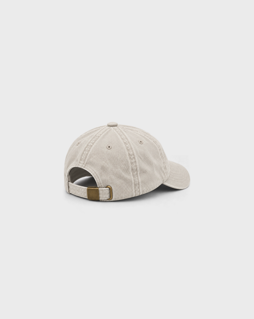 Tequila Club - Washed Ivory Cap, unprinted side view showing washed cotton and curved peak