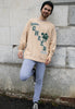 mens natural colour christmas sweatshirt with cheer in college style lettering