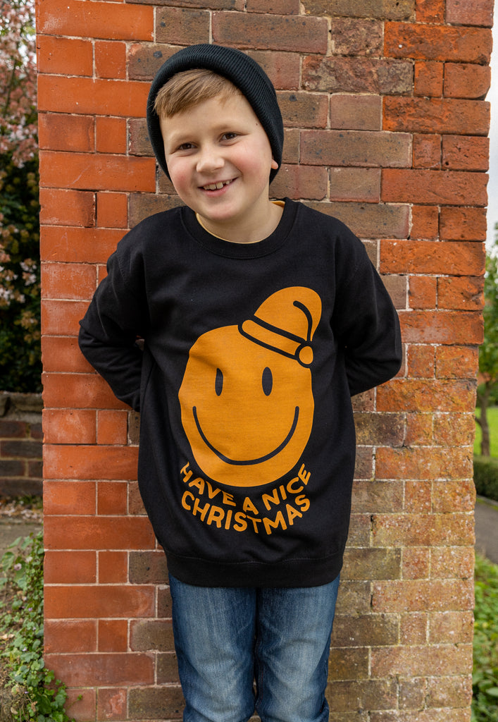 boy's happy face printed jumper