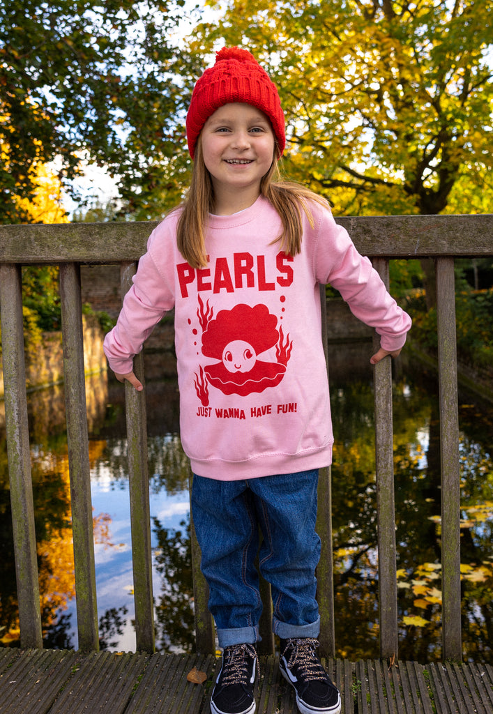 girl's pearl printed sweater