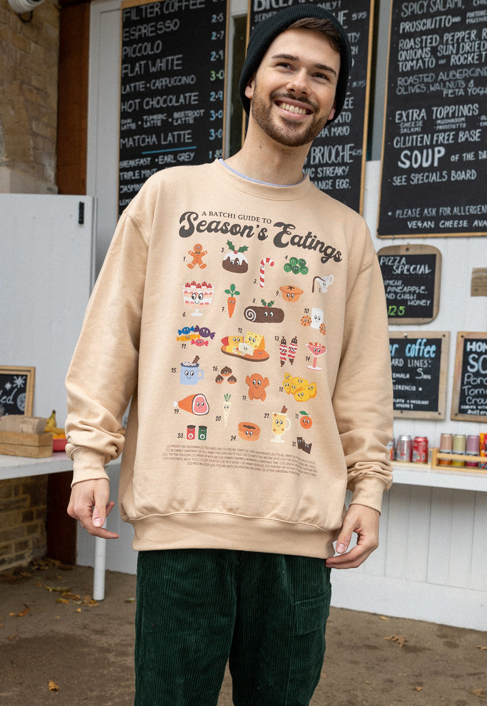 funny christmas jumper for men with food print