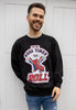 mens sweatshirt with good times slogan and roller skate graphic
