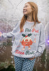 womens christmas jumper with vintage pudding character
