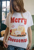 womens christmas t shirt with funny cheese board print