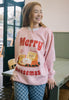 christmas jumper with cheese board characters and merry cheesemas slogan