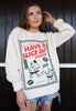 Model wears pizza characters graphic print jumper