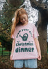 womens christmas t shirt in pink with grow your own christmas dinner slogan print