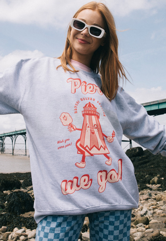 Pier We Go Women's Slogan Sweatshirt With Funfair Graphic – Batch1