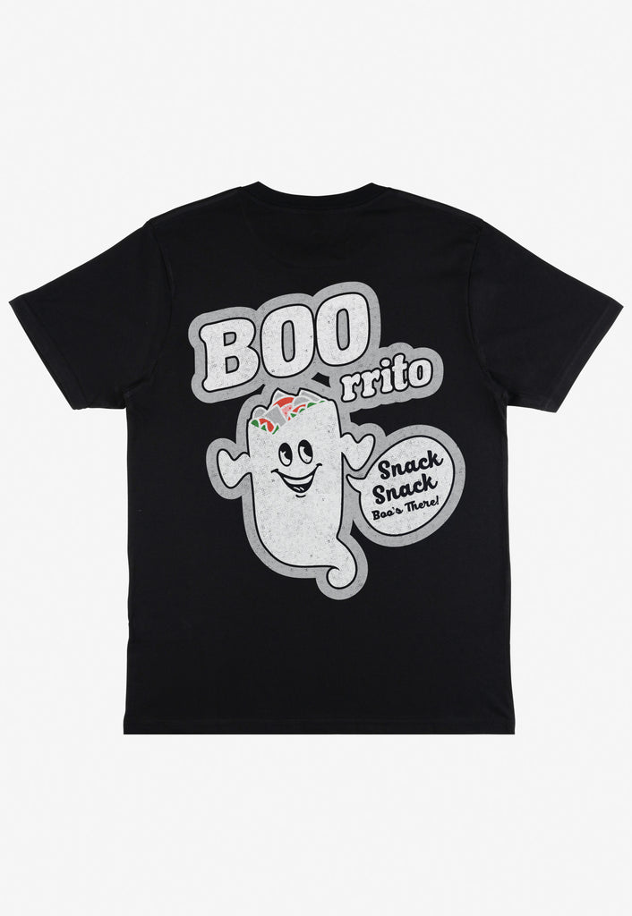 Back tshirt with large boorrito halloween graphic back print 