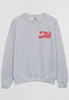 Flatlay of grey sweatshirt with have a cherrific day front print slogan 