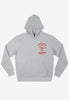 small front fortune cookie character printed grey hoodie