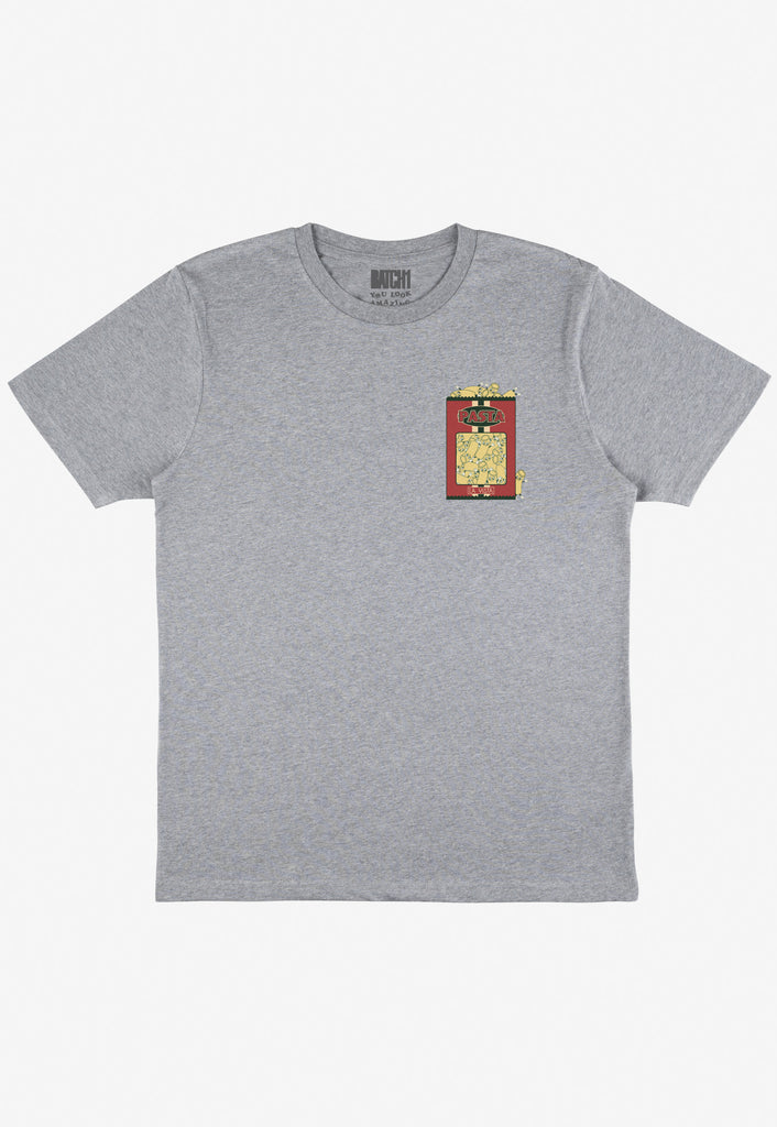 small front pasta box logo printed tshirt in grey