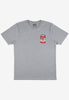 Left chest front vintage food print tshirt in grey