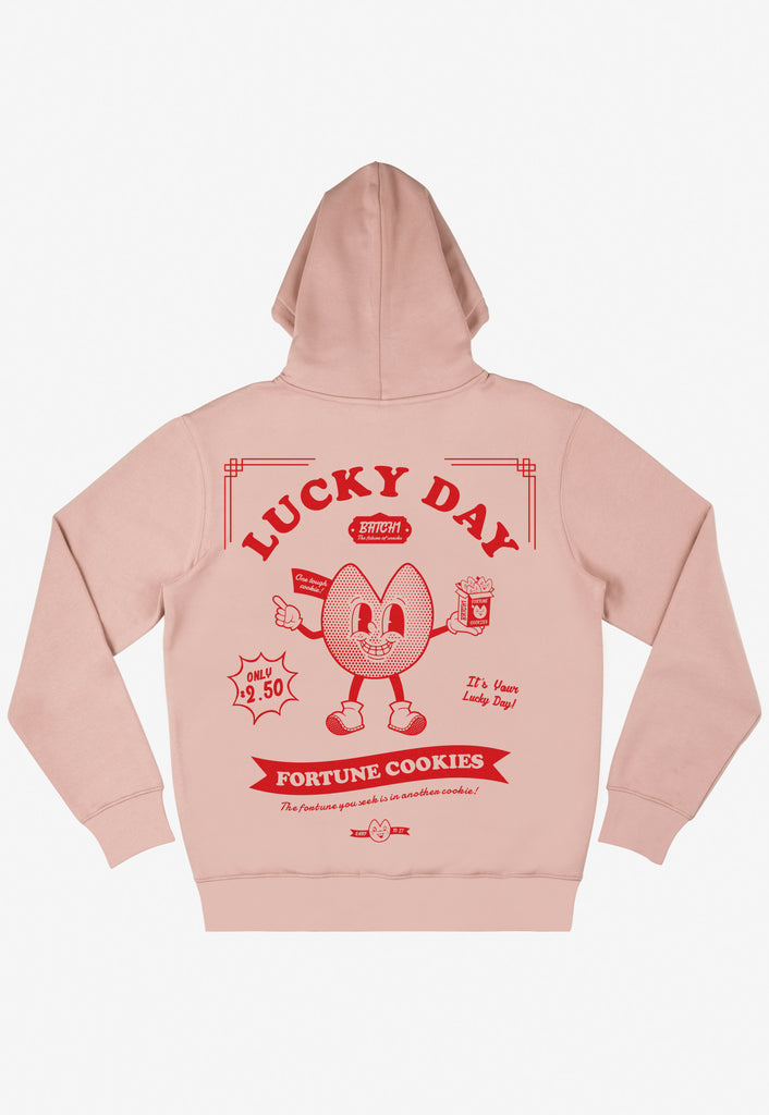 large back fortune cookies character graphic print hoodie