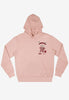small front popcorn guy graphic print peach hoodie