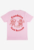 large back vintage style food graphic print tshirt in pink